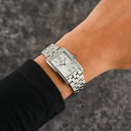 Seiko Ladies SWR091P1 Discover More Silver Dial Stainless Steel Strap
