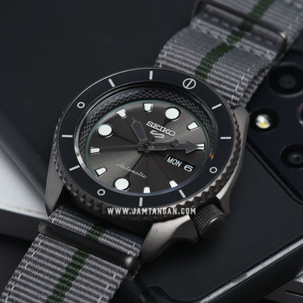 Seiko 5 Sports SRPF75K1 Naruto & Boruto Shikamaru Nara Model Dual Tone Nylon Strap Limited Edition