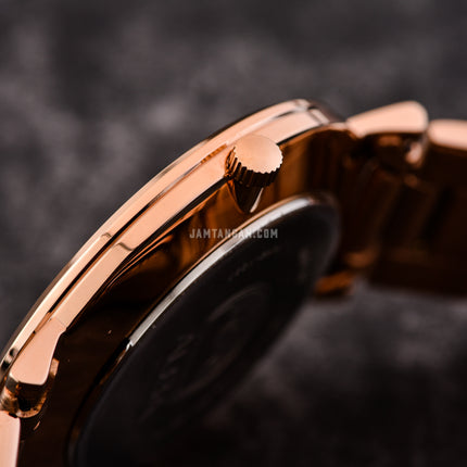 Alba Prestige AS9K06X1 Men White Dial Rose Gold Stainless Steel Strap
