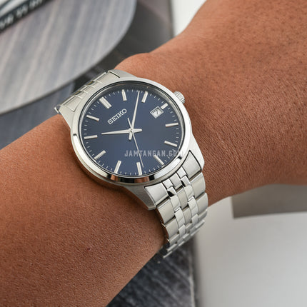 Seiko Classic SUR399P1 Discover More Blue Dial Stainless Steel Strap