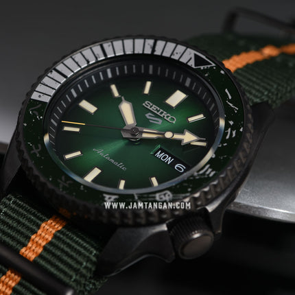 Seiko 5 Sports SRPF73K1 Naruto & Boruto Rock Lee Model Dual Tone Nylon Strap Limited Edition