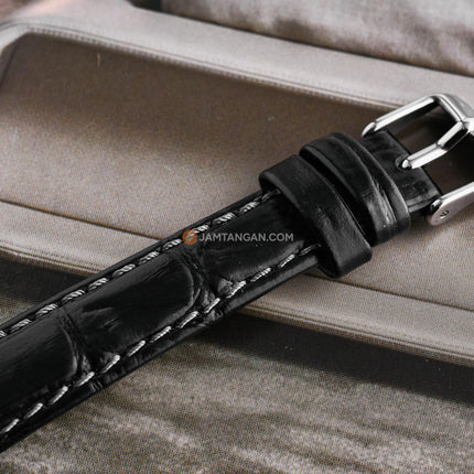 Alba AH7EQ3X1 Ladies Blue Dial Black Leather Strap