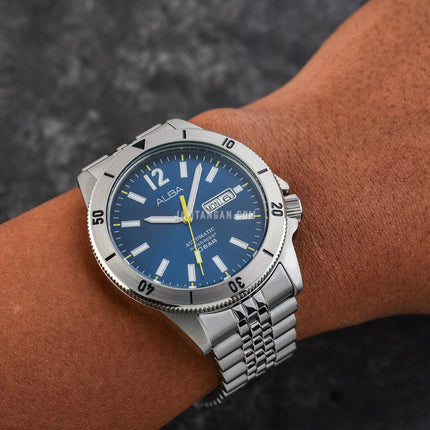 Alba Mechanical AL4649X1 Automatic Men Blue Dial Stainless Steel Strap