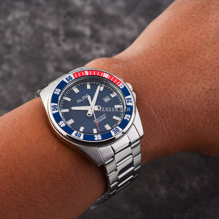 Alba Active AG8L89X1 Men Blue Patterned Dial Stainless Steel Strap