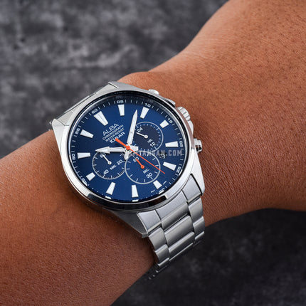 Alba Active AT3G55X1 Chronograph Men Dark Blue Dial Stainless Steel Strap