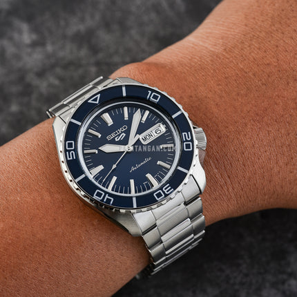 Seiko 5 Sports SRPK97K1 SKX SNZH5 Bluetone Redux Men Stainless Steel Strap