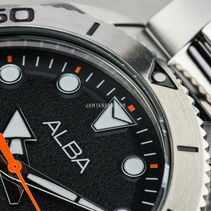 Alba Active AS9T15X1 Men Black Patterned Dial Stainless Steel Strap