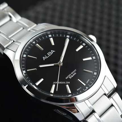 Alba Prestige ARX011X1 Men Black Dial Stainless Steel Strap