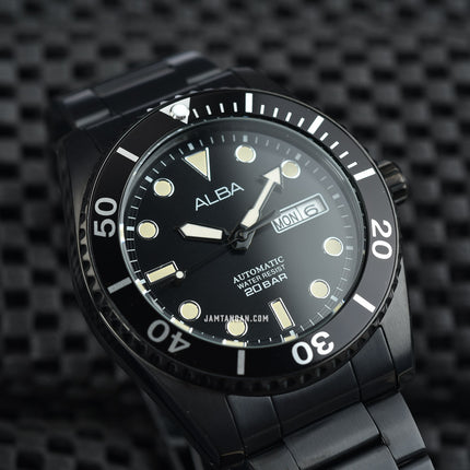 Alba Active AL4331X1 Men Automatic Black Dial Black Stainless Steel Strap