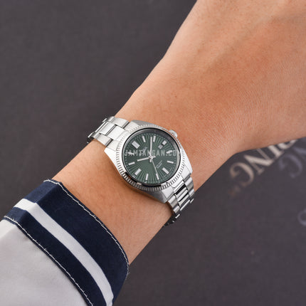 Alba Prestige AH7CK9X1 Ladies Green Patterned Dial Stainless Steel Strap