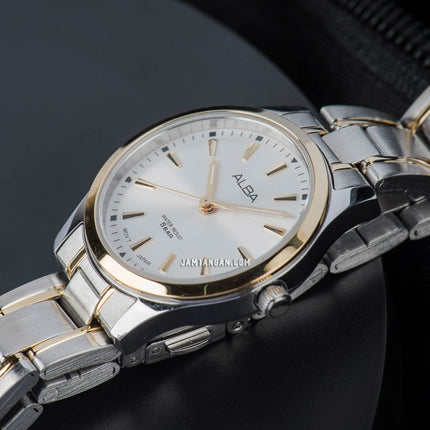 Alba Prestige ARX028X1 Ladies Silver Dial Dual Tone Stainless Steel Strap