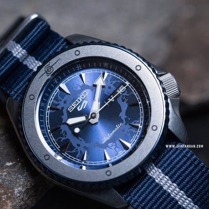 Seiko 5 Sports SRPF69K1 Naruto & Boruto Sasuke Uchiha Model Dual Tone Nylon Strap Limited Edition
