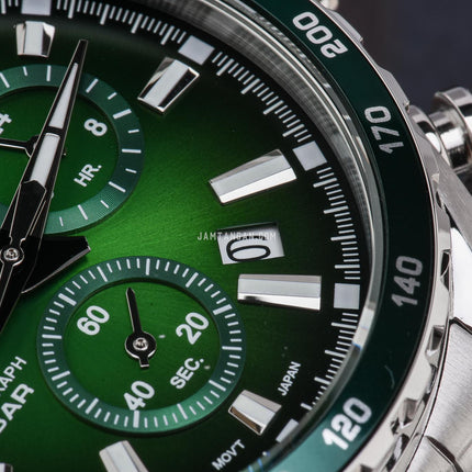 Alba Signa AX7007X1 Men Chronograph Green Dial Stainless Steel Strap
