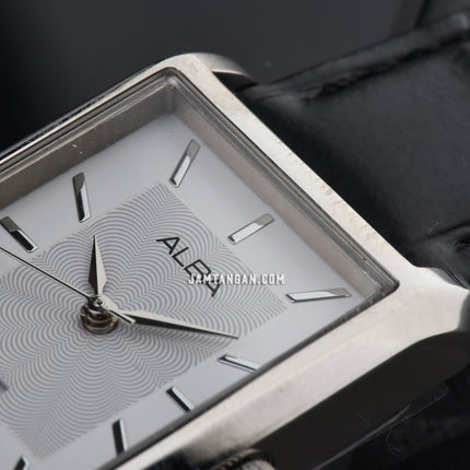 Alba Fashion AH7DH7X1 Ladies Silver Dial Black Leather Strap