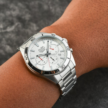 Alba Active AT3H29X1 Chronograph Men Silver White Dial Stainless Steel Strap