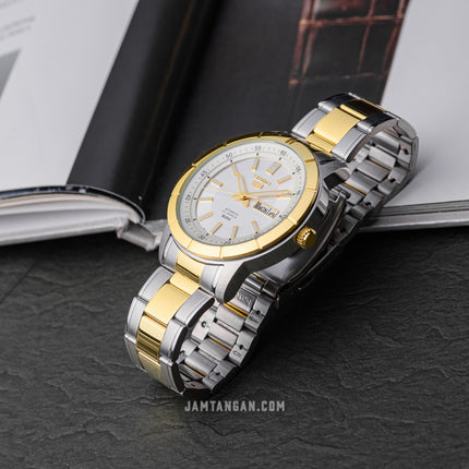 Seiko 5 Sports SNKN58K1 Automatic Silver Dial Dual Tone Stainless Steel Strap