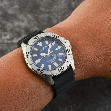 Alba Active AS9Q47X1 Men Blue Dial Black Rubber Strap