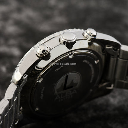 Alba Signa AT3J11X1 Chronograph Men Maroon Light Gold Gradation Patterned Dial Stainless Steel Strap