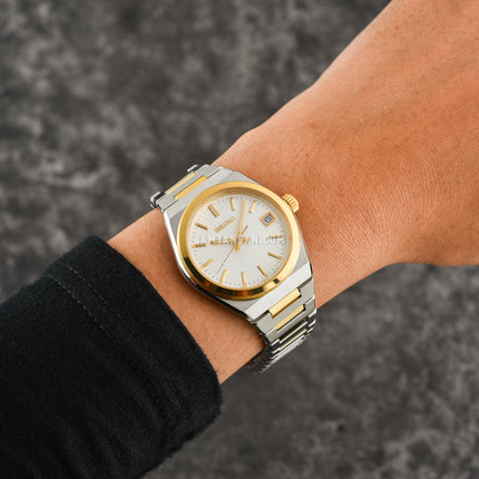 Seiko Ladies SUR578P1 Discover More Silver Dial Dual Tone Stainless Steel Strap