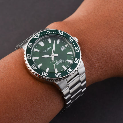 Alba Active AS9S85X1 Men Green Dial Stainless Steel Strap