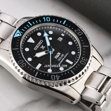 Seiko Prospex SNE575P1 PADI Solar Black Dial Stainless Steel Strap Special Edition