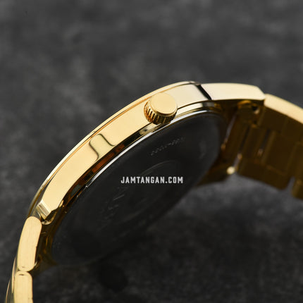 Alba Prestige AJ6148X1 Men Gold Dial Gold Stainless Steel Strap