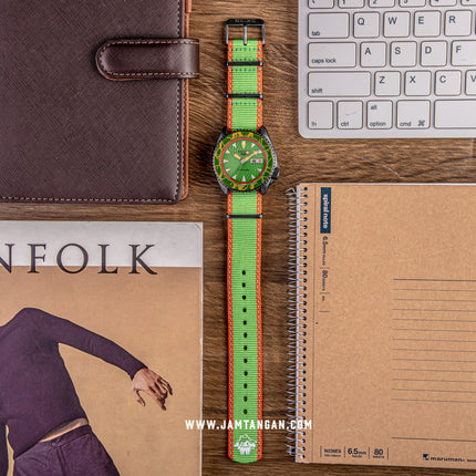 Seiko 5 Sports SRPF23K1 Street Fighter Blanka Call Of The Wild Dual Tone Nylon Strap Limited Edition