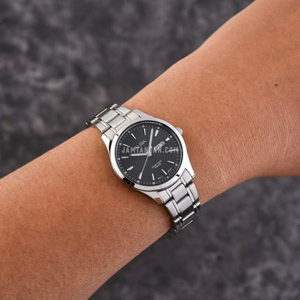 Alba Prestige AN8047X1 Ladies Black Dial Stainless Steel Strap