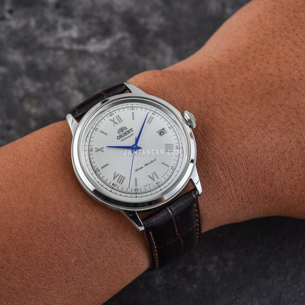 Orient Bambino V2 Roman TAC00009W Automatic White Dial Brown Leather Strap