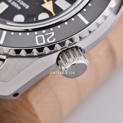 Seiko Prospex SPB383J1 Baby Marinemaster GMT Save the Ocean Black Dial Stainless Steel Strap