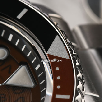Seiko 5 Sports SRPJ47K1 Time Sonar SKX Sports Style Brown Dial Stainless Steel Strap