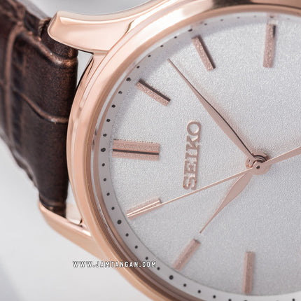 Seiko Presage SRPD42J1 Zen Garden Automatic White Dial Brown Leather Strap