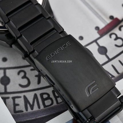 Casio Edifice EFV-C110DC-1ADF Black Digital Analog Dial Black Stainless Steel Band