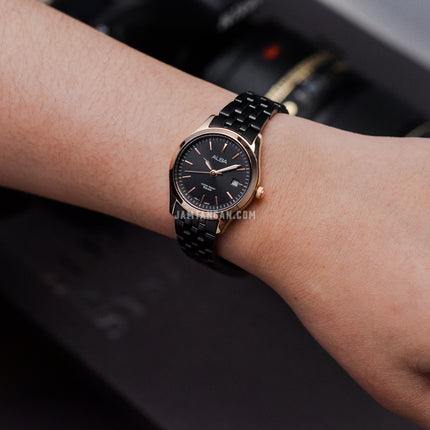 Alba Prestige AH7CE2X1 Ladies Onyx Black Dial Black Stainless Steel Strap