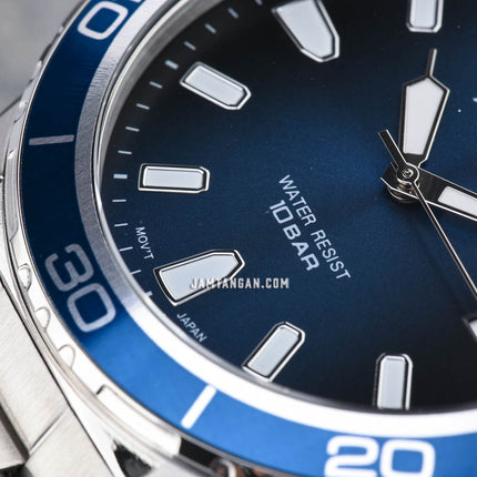 Alba Active AS9U11X1 Men Blue Gradation Dial Stainless Steel Strap
