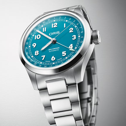 Oris Big Crown 01-754-7798-4065-07-8-20-06 Pointer Date Blue Dial Stainless Steel Strap