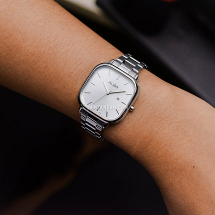 Alba Fashion AH7BZ5X1 Ladies Silver Dial Stainless Steel Strap
