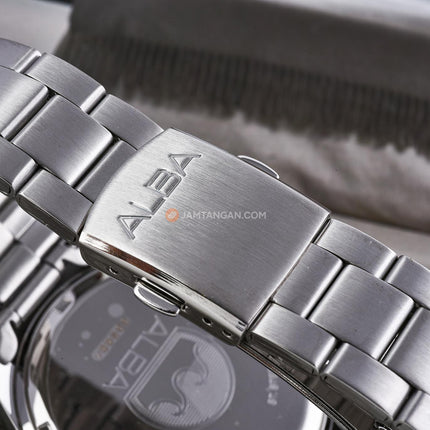 Alba Active AS9V55X1 Men Black Dial Coke Bezel Stainless Steel Strap