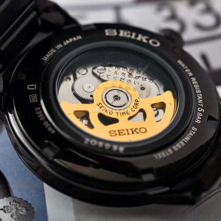 Seiko Presage SRPJ15J1 Cocktail Time Black Velvet Automatic Black Dial Black Stainless Steel Strap