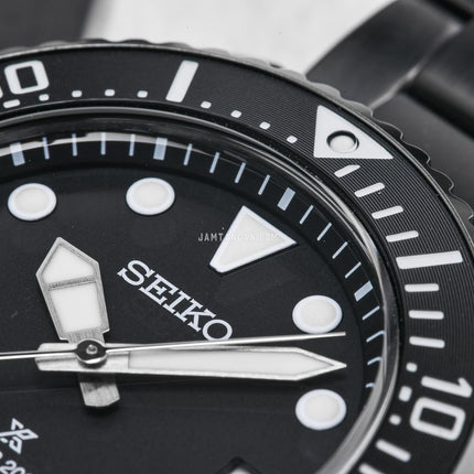 Seiko Prospex SNE599P1 Sea Solar Diver Black Dial Black Stainless Steel Strap