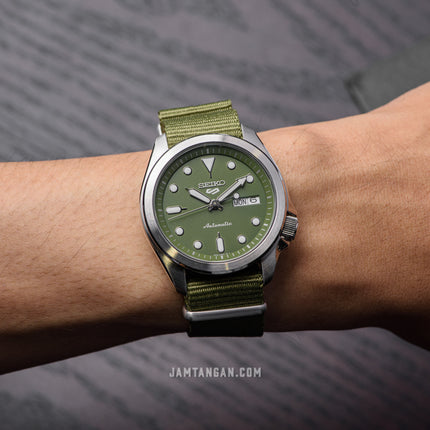 Seiko 5 Sports SRPE65K1 Automatic Green Olive Dial Green Olive Nylon Strap