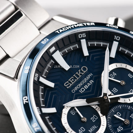 Seiko Chronograph SSB445P1 Essentials Blue Dial Stainless Steel Strap