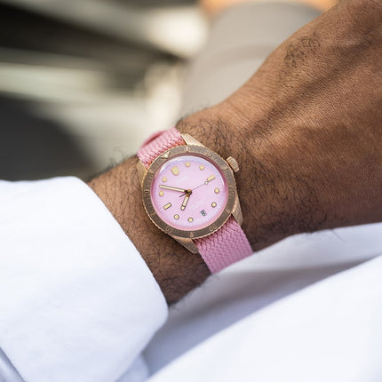 Oris Divers Sixty-Five 01-733-7771-3158-07-3-19-04BRS Cotton Candy Pink Dial Pink Nylon Strap