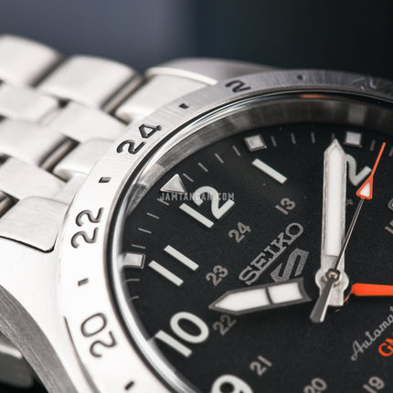 Seiko 5 Sports SSK023K1 GMT Field Sports Style Black Dial Stainless Steel Strap