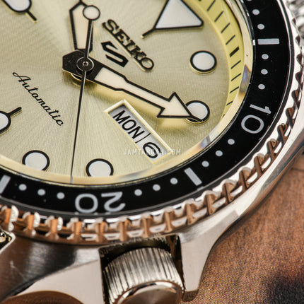 Seiko 5 Sports SRPE75K1-V2 Suits Style Champagne Dial Stainless Steel Strap + Extra Strap
