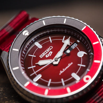 Seiko 5 Sports SRPF67K1 Naruto & Boruto Sarada Uchiha Model Dual Tone Nylon Strap Limited Edition