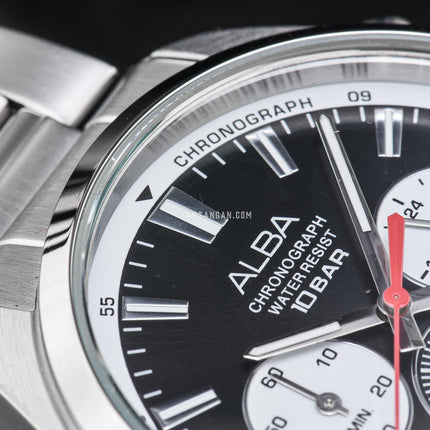 Alba Active AT3K31X1 Men Chronograph Black Dial Stainless Steel Strap