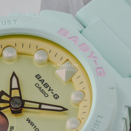 Casio Baby-G BGA-320FH-3ADR Fantasy Holographic Colors Digital Analog Dial Green Pastels Resin Band