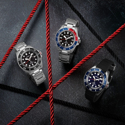 Seiko Prospex SNE593P1 Solar Divers 200M Blue Dial Black Silicone Strap