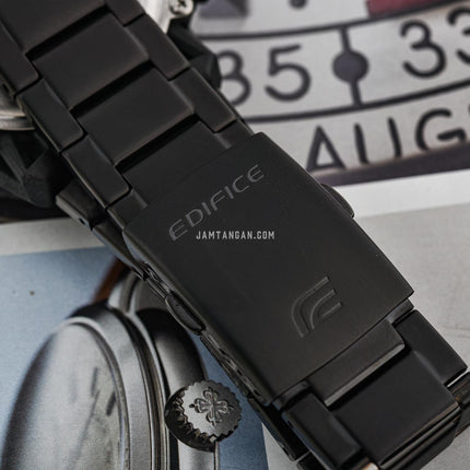 Casio Edifice ECB-40BK-1ADF Sospensione Men Black Dial Black Stainless Steel Band